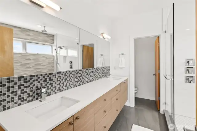 Luxury finishes complete this beautiful bath.