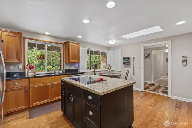 Beautifully updated kitchen featuring modern finishes, ample counter space, and room to gather