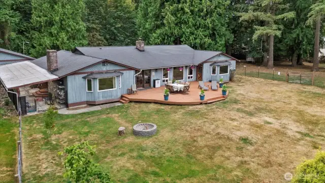 View of the backyard and side pasture