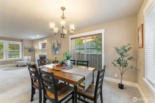 Access to the backyard through the dining room.