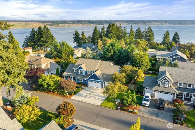 Plenty of trees surround the home and provide privacy.