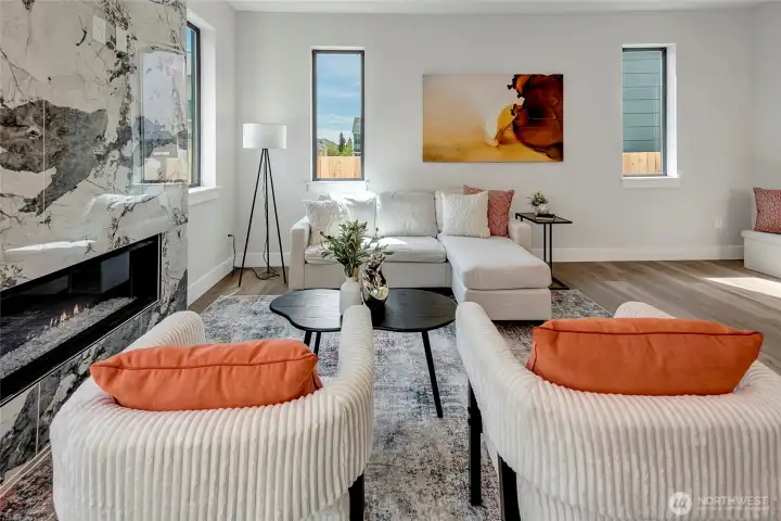 Tons of natural light from tall windows