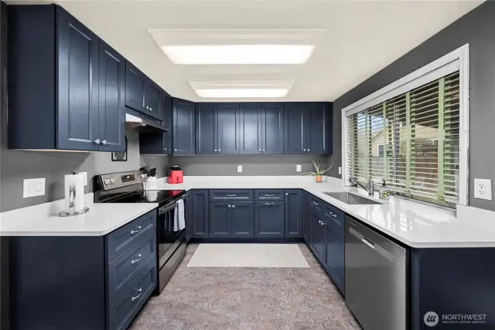 I love the window overlooking the backyard