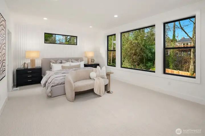 Designer Primary Suite with five-piece bath with heated floors