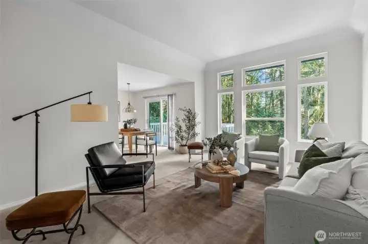 Enjoy seamless transitions from living room to dining.