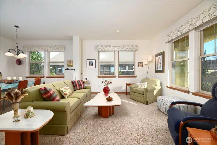 Living room and dining room.