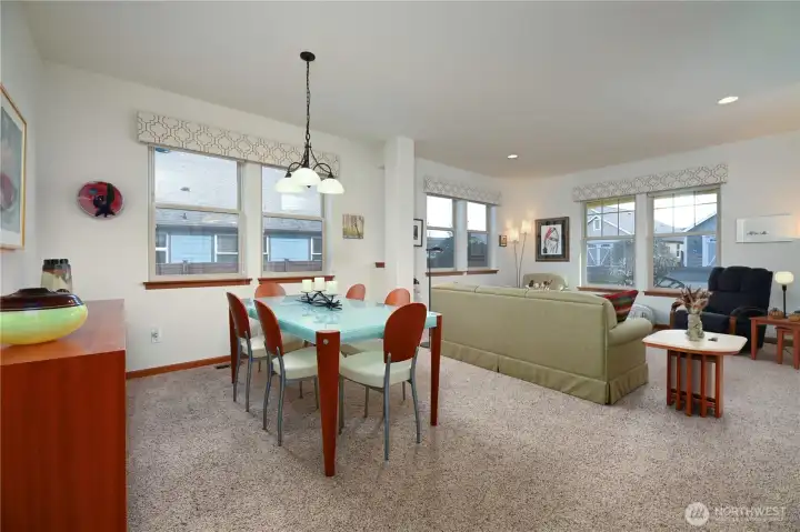 Dining room, living room