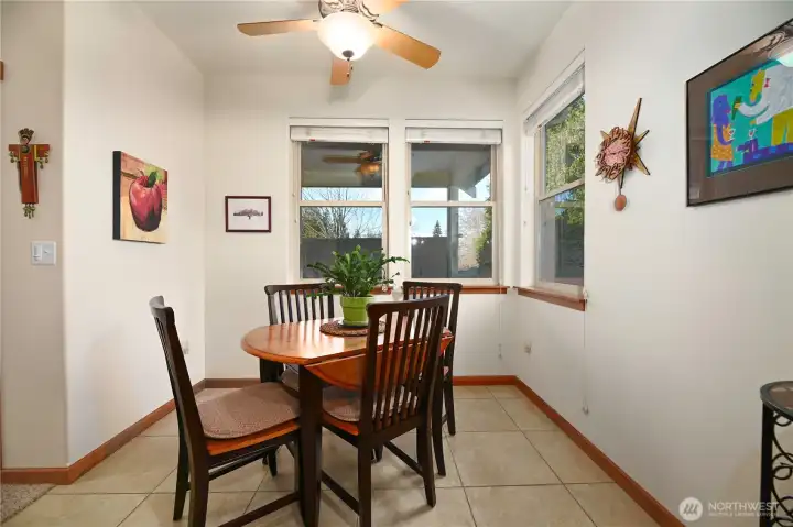 Eating nook off the kitchen.