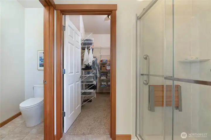 Primary bath separate water closet.