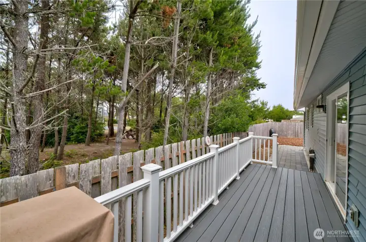 Trex deck located off the back sliding door.