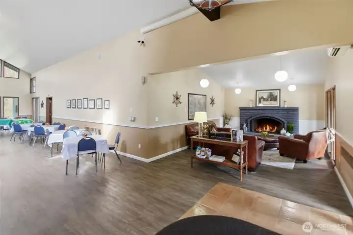 Community room fireplace room