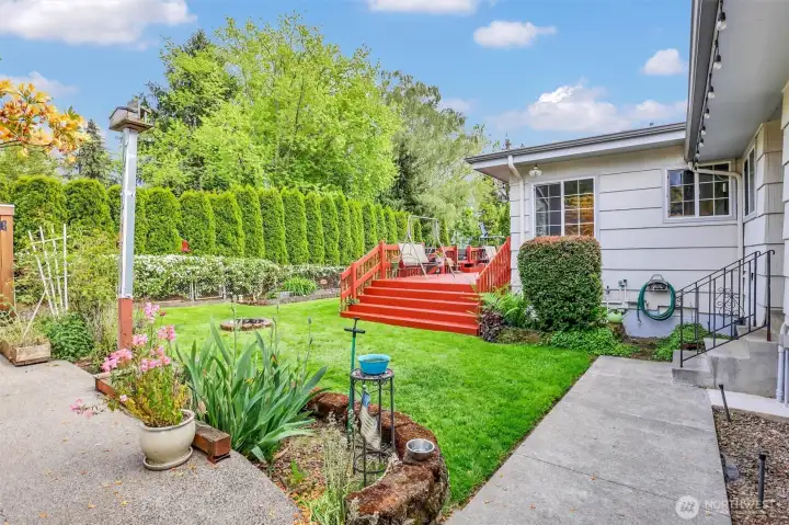 back yard south of detached garage