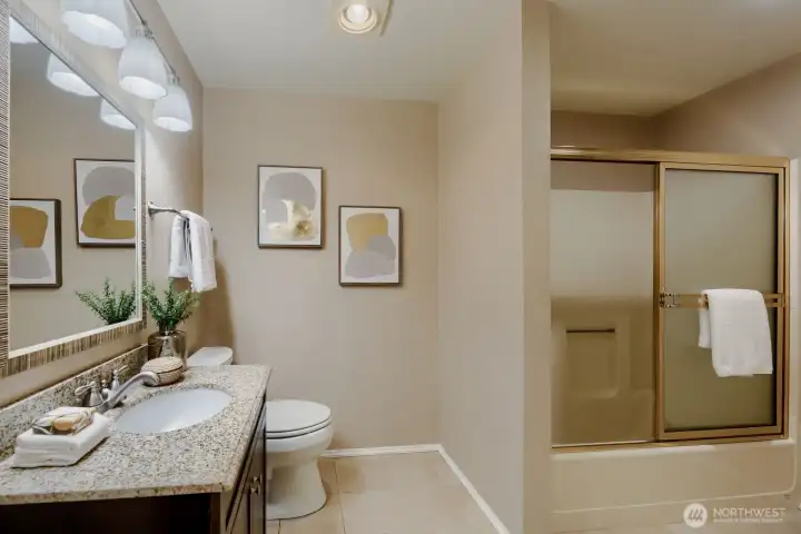 Bedroom Adjacent Full Bath with Full Size Laundry