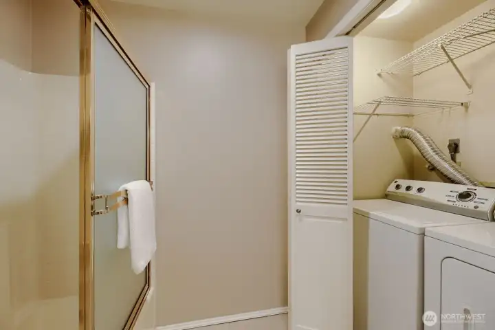 Bedroom Adjacent Full Bath with Full Size Laundry