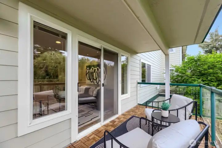 Covered Deck with Teak Tiles & Full Views of the Creek, Wildlife & Mature Growth Foliage