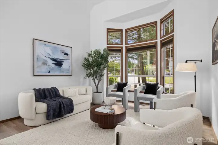 Living room is light and spacious