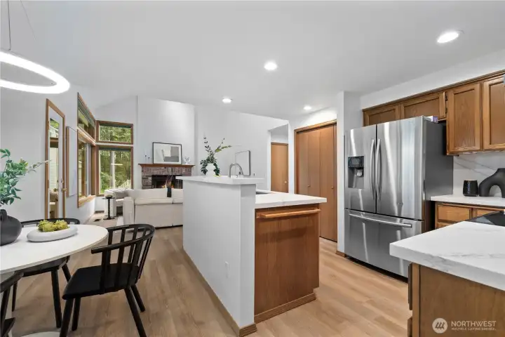 Recessed lighting in kitchen