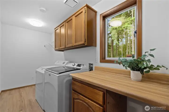 Dedicated laundry room/mud room off garage, Washer and Dryer included
