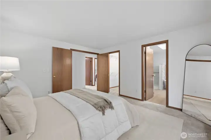 Primary suite includes 5-piece bath and walk in closet