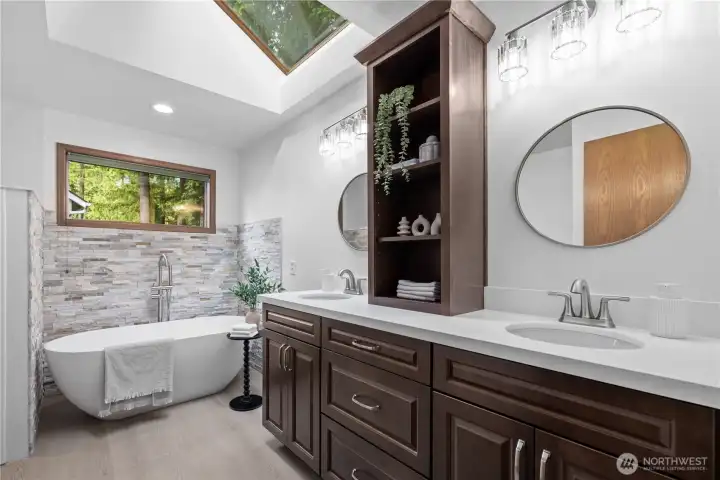 Fully remodeled primary bathroom (2026)