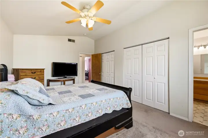 Plenty of room for dressers in addition to the closets if needed