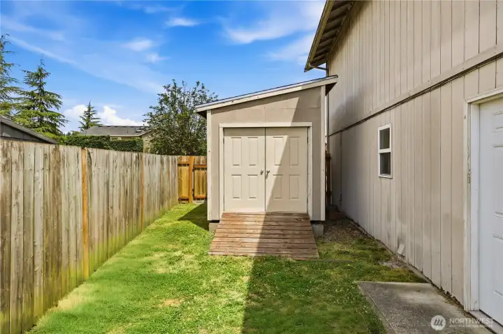 Bonus shed for additional storage