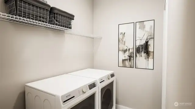 Laundry Room on main. Features and colors vary. Model Homes Photos. Pictures are for illustration only.