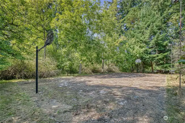 The full-size lighted basketball court (It will be pressured washed soon) a is great addition to this amazing property. You might even play a little pickle ball on it.