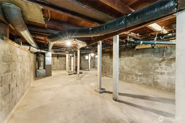 Large unfinished basement ready for you to turn it into whatever you like!