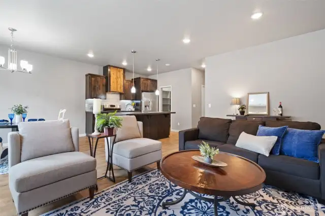 Living room into Kitchen
