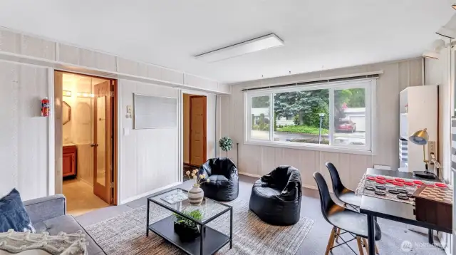 This adaptable room features direct access to a convenient ¾ bathroom, making it perfect for guests!