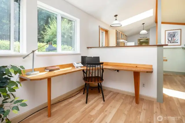 Work space off of dining area