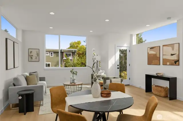The dining area sits at the heart of the home, ready to host everything from casual meals to dinner parties.