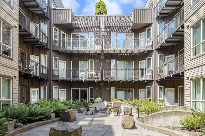 Find your inner peace in the courtyard zen garden - so relaxing!