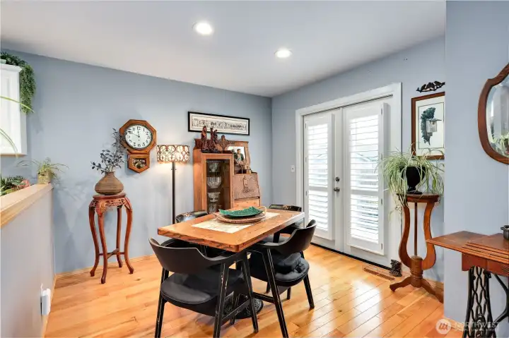 Dinning Room, with Deck space just outside the french doors.