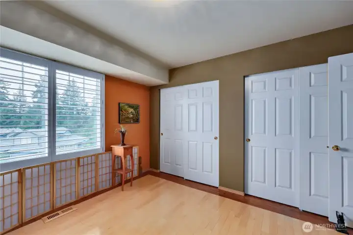 Second Bedroom upstairs has ample closet space.