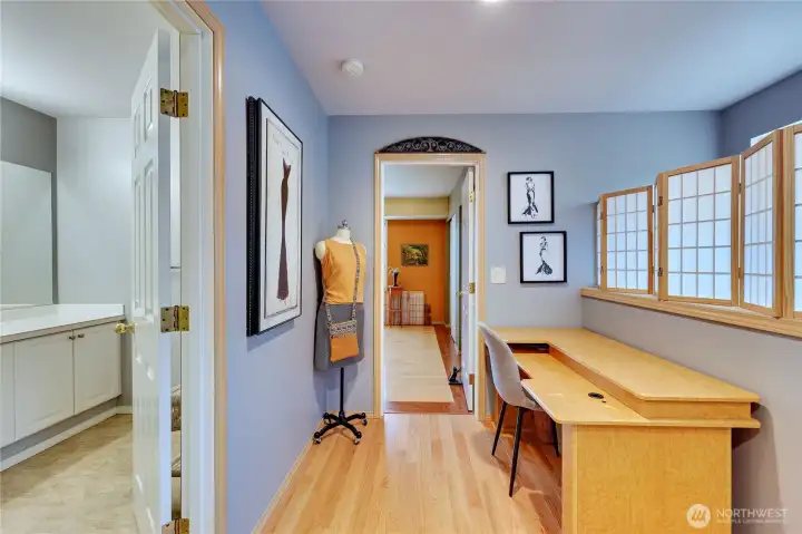 Looking down the hallway towards the 2nd bedroom