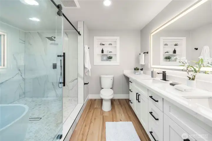 Gorgeous custom master bath.