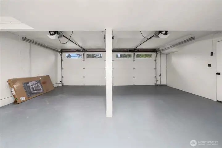 Large and nicely finished 2 car garage