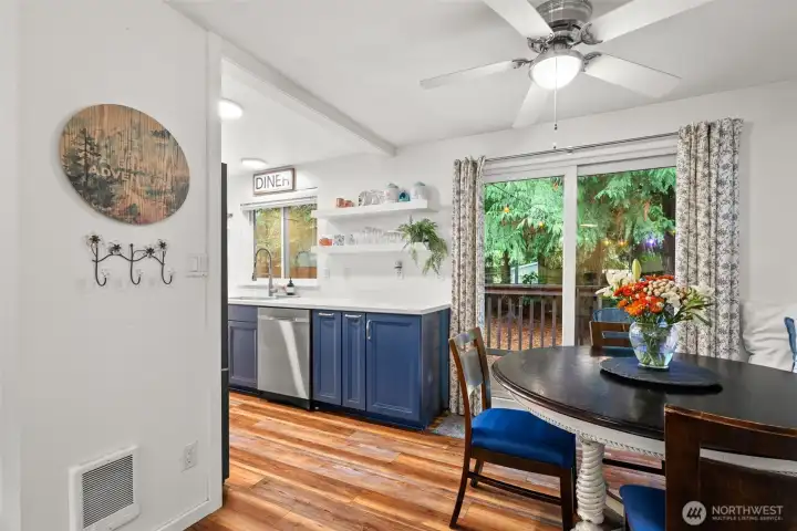 Convenient slider to backyard for indoor/outdoor living