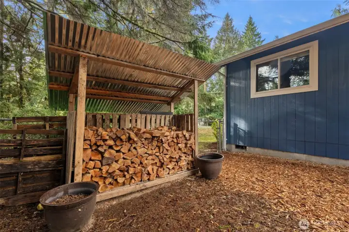 New wood shed to keep wood tidy and dry