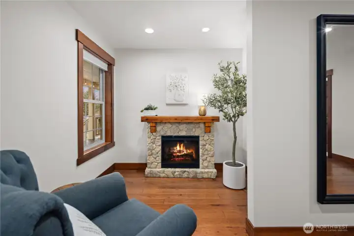 W/ cozy electric fireplace!