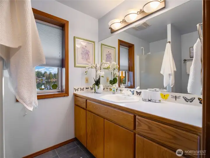 The basement has s 3/4 bath.