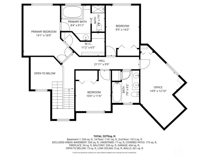 Floor plan for top floor
