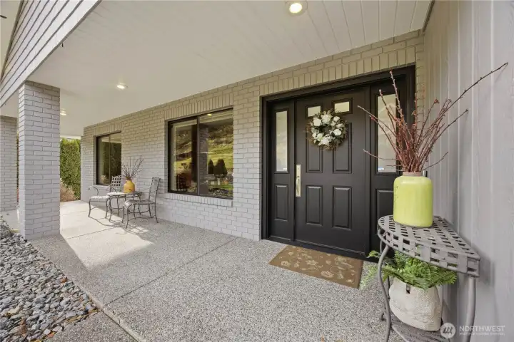 Covered front patio.