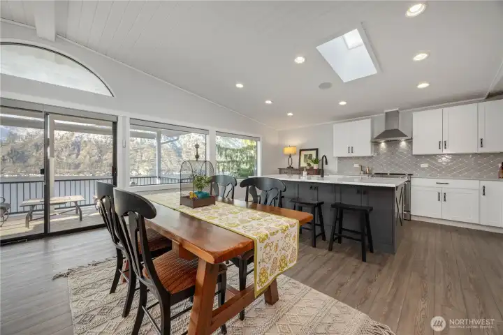 Ample dining can accommodate large groups.