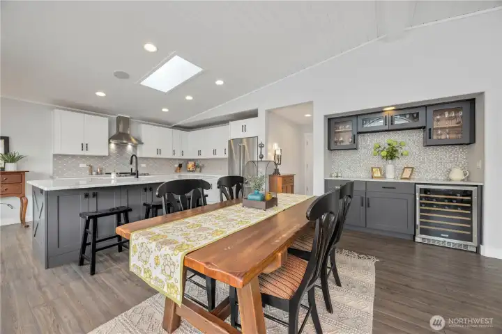 Incredible layout with built in wine bar and fridge