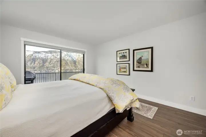 Large primary suite with access to deck and massive view.