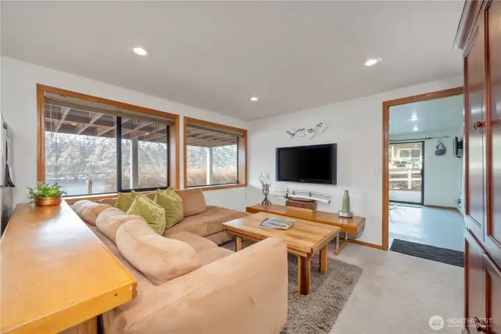 Lower Living Guest Suite Living with great lake views