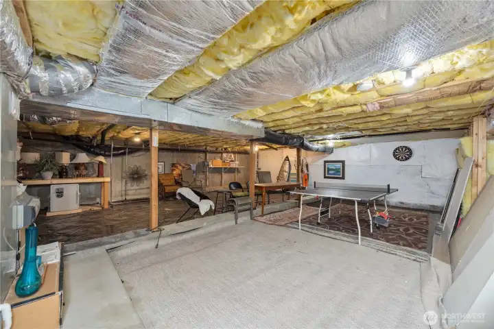 Crawlspace ideal for storage.